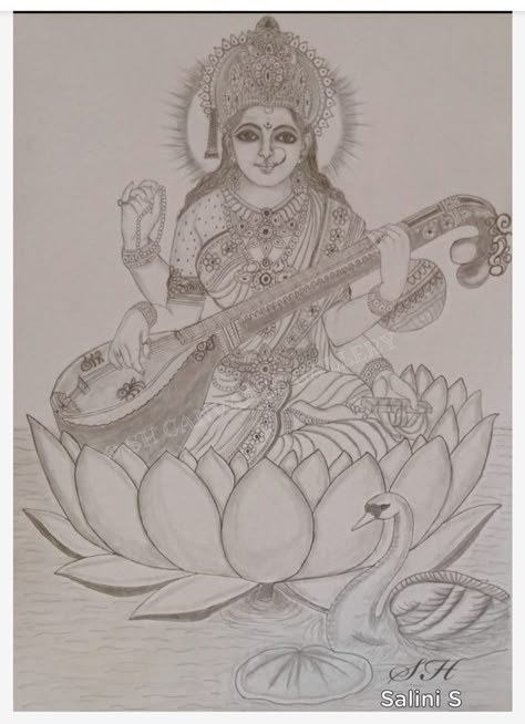 Maa Durga Painting, Gods Drawing, Ganesh Drawing, Drawing Rangoli, God Sketch, Paintings Love, Pencil Drawing Inspiration, Worli Painting, God Drawing