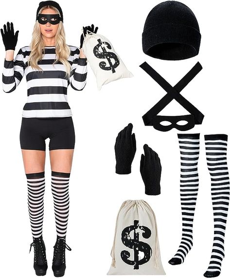 Amazon Driver Costume, Bank Robber Costume, Jailbird Costume, Robber Halloween Costume, Burglar Costume, Robber Costume, Up Cosplay, Costume For Women, Cute Couple Halloween Costumes