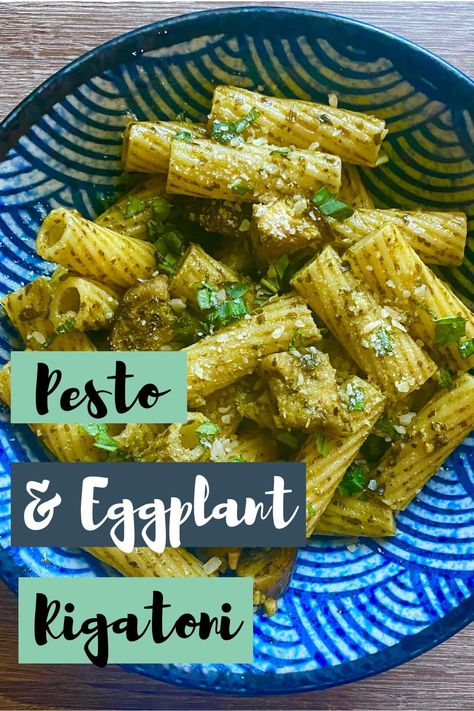 Pesto Eggplant, Eggplant Recipes Pasta, Easy Recipes Indian, Rigatoni Pasta Recipes, Weeknight Dinner Pasta, Rigatoni Recipe, Eggplant Pasta, Healthy Eggplant, Weeknight Pasta