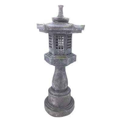 Lantern At Night, Rooster Garden, Led Can Lights, Pagoda Garden, Pagoda Lanterns, Metal Rooster, Stone Lantern, Meditation Garden, Handmade Statue