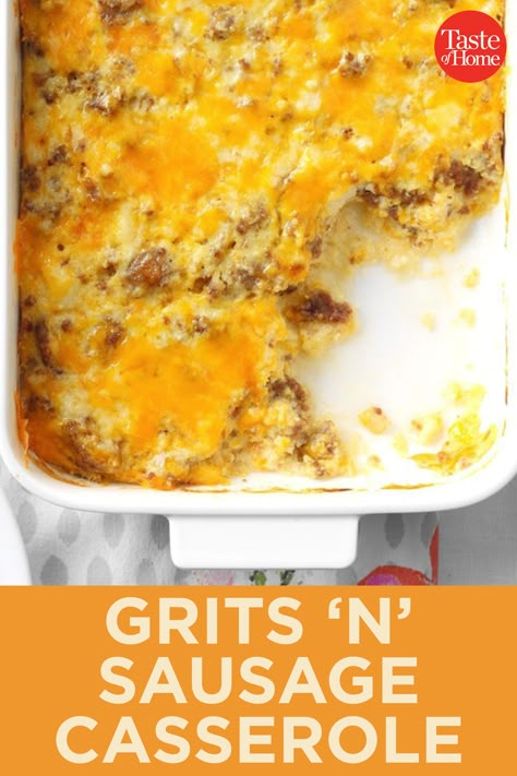 Sausage And Grits Recipe, Grits Recipe Breakfast, Grits Breakfast Casserole, Old Town Florida, Grits Breakfast, Grits Casserole, Best Breakfast Casserole, Grits Recipe, Sausage Casserole