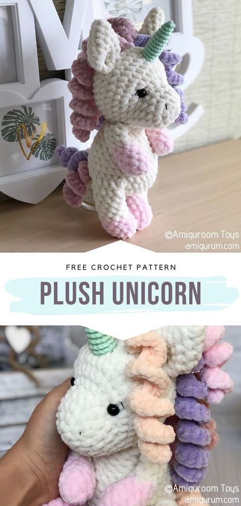 Fun Things To Crochet Free Patterns, Crochet Ideas Amigurumi, Toys Quotes, Amigurumi Projects, Crochet Unicorn Pattern, Plush Unicorn, Easy Crochet Animals, Confection Au Crochet, Magical Creature