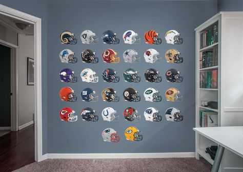 Nfl Bedroom Ideas, Football Themed Boys Room, Football Theme Bedroom, Boys Football Bedroom, Nfl Bedroom, Football Room Decor, Sports Man Cave, Football Room, Football Bedroom