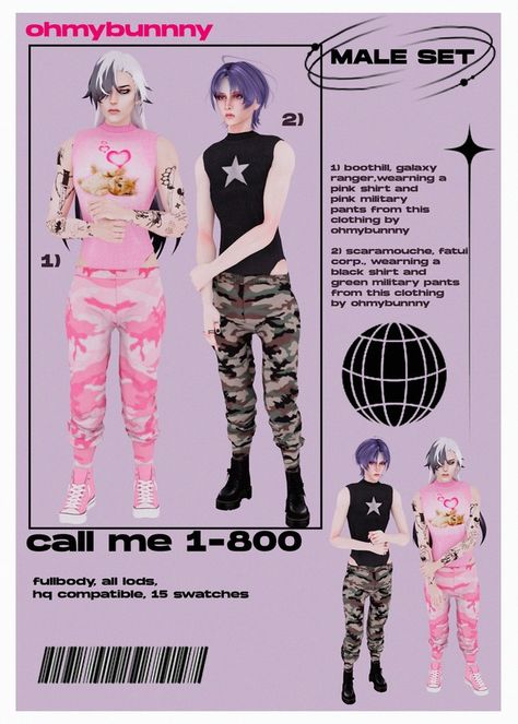 BABY ☾ CALL ME 1-800 MALE SET ✰ | Patreon Sims 4 Cc Pastel Male Clothes, Cute Male Cc Sims 4, Sims 4 Cc Himbo, Kawaii Sims 4 Cc Clothing Male, Sims 4 Cc Y2k Clothes Male Patreon, Sims 4 Shorts Male, Sims 4 Cc Feminine Male Clothes, Sims 4 Outfits Male, Cc Clothing