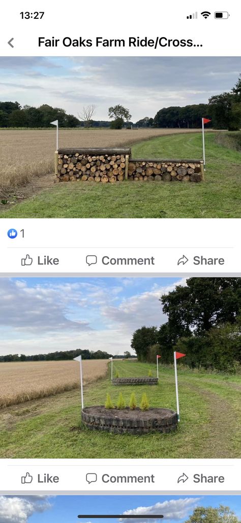 Cross Country Jumps Ideas, Diy Cross Country Jumps, Horse Jump Diy, Horse Jump Ideas, Diy Jumps, Diy Cross Country Horse Jumps, Luxury Horse Barns, Xc Jumps, Ranch Horse Trail Obstacles