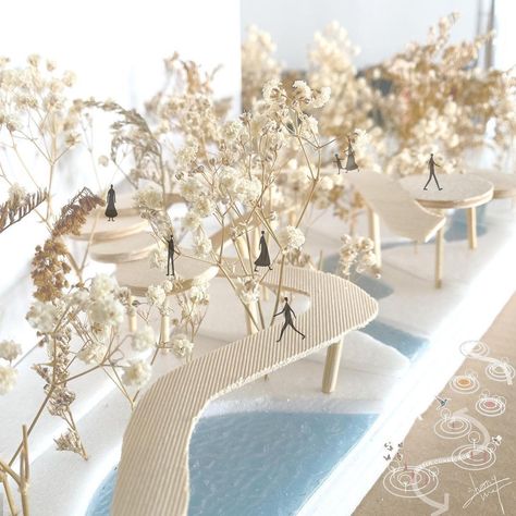 Urban Design Model Architecture, Water In Architecture Model, Architectural Physical Model, Architecture Model With Water, Water Model Architecture, Physical Models Architecture, Physical Architecture Model, Concept Models Architecture Student, Architecture Model Water