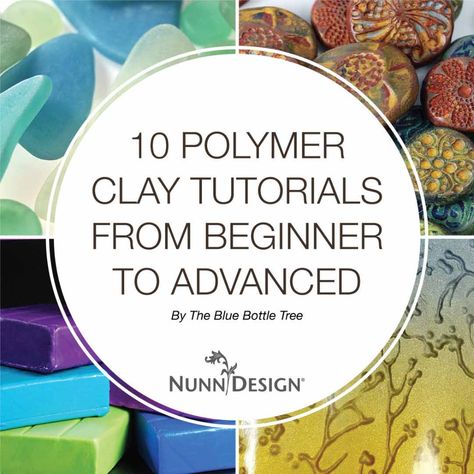 10 Polymer Clay Tutorials from Beginner to Advanced - Nunn Design Blue Bottle Tree, Baking Polymer Clay, Polymer Clay Beads Diy, Resin Moulds, Polymer Clay Tutorials, S Education, Polymer Clay Cane Tutorial, Bottle Tree, Cheese Making