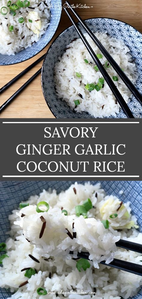 Thai Coconut Rice, Coconut Rice Recipe, Plain Rice, Fluffy Rice, Coconut Ginger, Garlic Rice, Rice Side Dishes, Delicious Gluten Free Recipes, Risotto Recipes