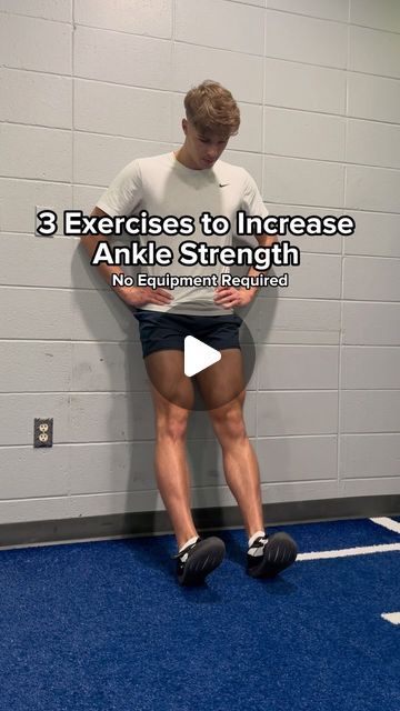 197K views · 12K likes | Sam Gingras on Instagram: "3 Exercises To Increase Ankle Strength🔥

No Equipment Required

1. Wall Tibialis Raises

2. FHL Calf Raises

3. KOT Calf Raises

Try 3x15-20 on each exercise

Like and follow for more tips!🤘🏼

#athlete #fitness #ankles #lifting #weights" Ankle Strength, Calf Raises, Lifting Weights, Follow For More, Carnival, Wall, Instagram