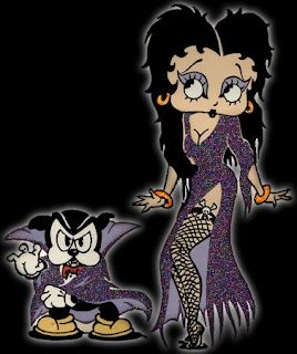 The Witches Closet.: Amazing BETTY BOOP Blog & Videos Halloween Betty Boop, Betty Boop Halloween, Pierrot Clown, Horror Vintage, Glitter Pictures, Black Betty Boop, Betty Boop Cartoon, Betty Boop Art, Halloween Gif