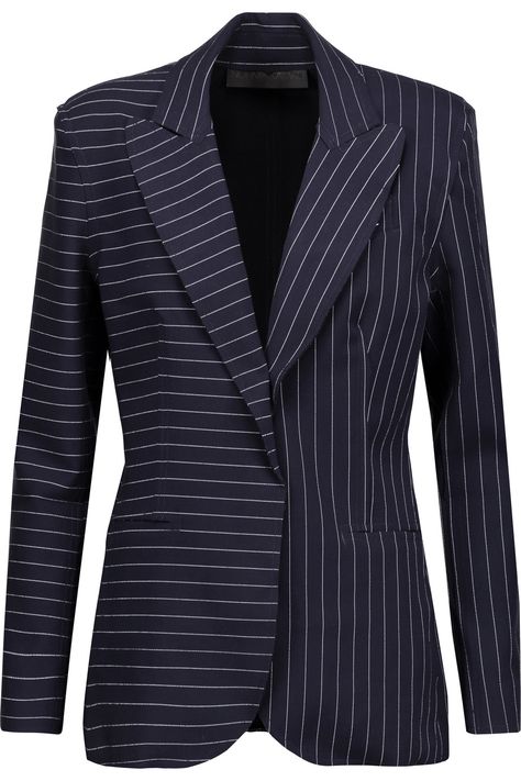 Striped Jacket Outfit, Jersey Blazer, Classic Blazer, Striped Jacket, Norma Kamali, Striped Blazer, Blazer Fashion, Fashion Model, Sewing Inspiration