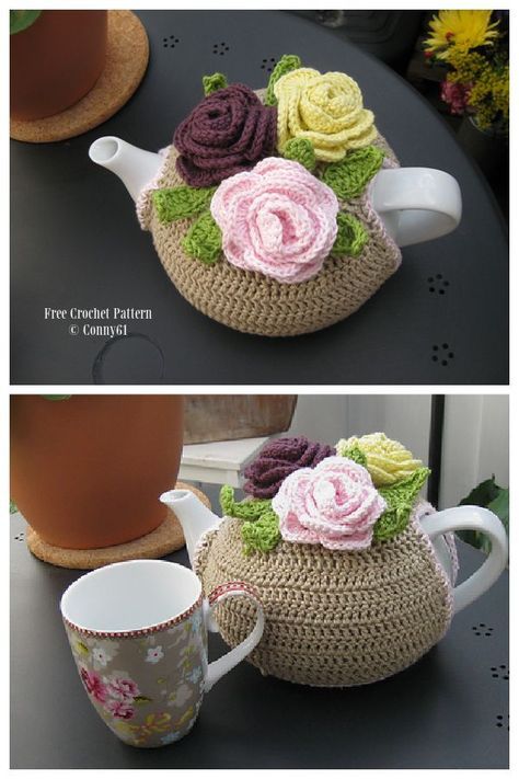 Rose Tea Cosies Free Crochet Patterns Crochet Tea Cosies Patterns Free, Crocheted Tea Cozy Patterns, Crochet Tea Cozy Pattern, Tea Cosies Crochet, Crochet Tea Pot Cozy, Tea Pot Crochet, Crochet Tea Cosy Free Pattern, Tea Cosy Crochet Pattern, Crochet Tea Cosy