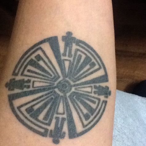 Syfy Haven, The Guard tattoo, Haven Tattoo Haven Tattoo, Maze Tattoo, Tattoo Tv Shows, Geek Movies, The Guard, Body Is A Temple, Great Tattoos, Circle Pendant, Tattoo Style