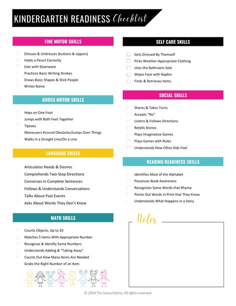 Best Kindergarten Readiness Checklist (2024) Kindergarten Ready Checklist, 1st Grade Readiness, Checklist 2024, Kindergarten Readiness Assessment, Kindergarten Entrance, Kindergarten Readiness Checklist, Ready For Kindergarten, Starting Kindergarten, Family Harmony