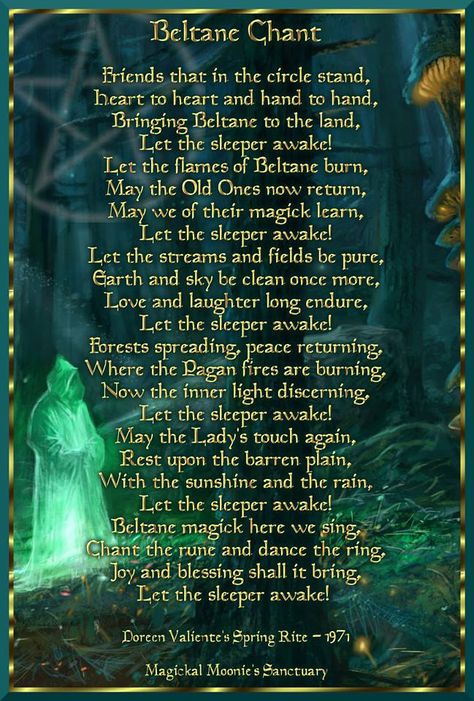 Beltane Chant- Doreen Valiente's Spring Rite 1971, grapics by Magickal Moonie's Sanctuary Wiccan Runes, Witch Quotes, Eclectic Witch, Wiccan Spell Book, Wicca Witchcraft, Pagan Witch, Witch Spell, Wiccan Spells, Beltane