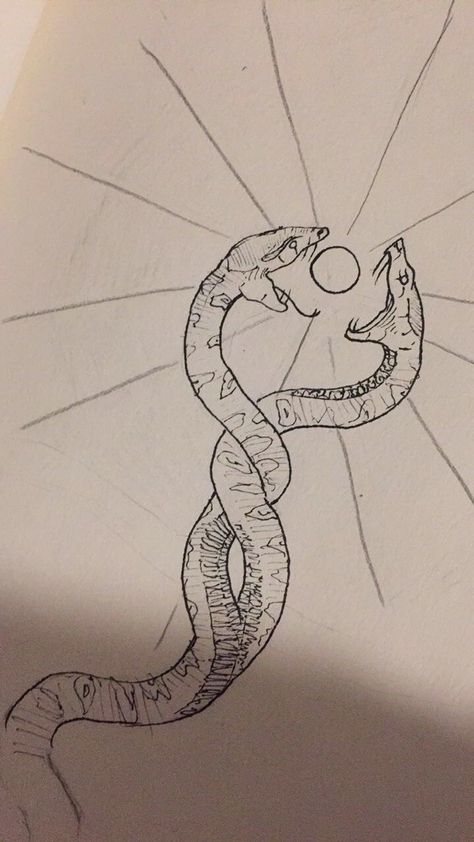 2 Headed Snake Tattoo, Two Head Drawing, 2 Headed Snake, Snake Doodle, Open Mouth Drawing, Snake Monster, Snake Sketch, Sketch Head, Snake Drawing