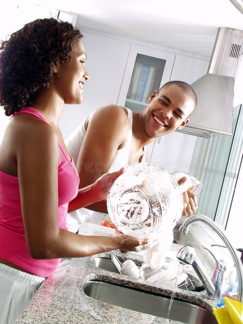 Washing together. Afro american couple washing up dishes. Latin couple washing u #Sponsored , #PAID, #ad, #Afro, #dishes, #Latin, #american American Couple, Smile Images, Stock Wallpaper, Washing Dishes, Music To My Ears, Latin American, Infographic Design, Photo Image, Wedding Dresses Lace