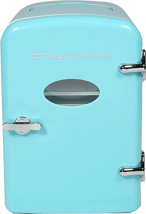 Frigidaire Portable Retro Mini Fridge. Blue Mini Fridge, Portable Mini Fridge, Drink Storage, Mini Cooler, Store Snacks, Portable Fridge, Retro 9, Portable Cooler, Compact Refrigerator