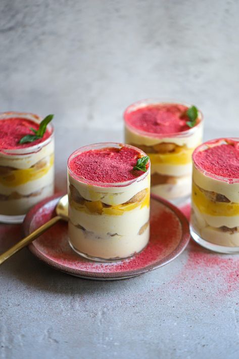 Mango Passion Fruit Tiramisu Cups