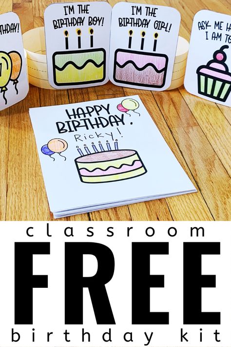 Birthday Cards For Students From Teacher, Birthday Worksheets Free Printables, Student Birthdays From Teacher, Kindergarten Birthday Ideas, Classroom Birthday Ideas, Student Birthday Ideas, Birthday Free Printables, Birthday Kindergarten, Kindergarten Birthday