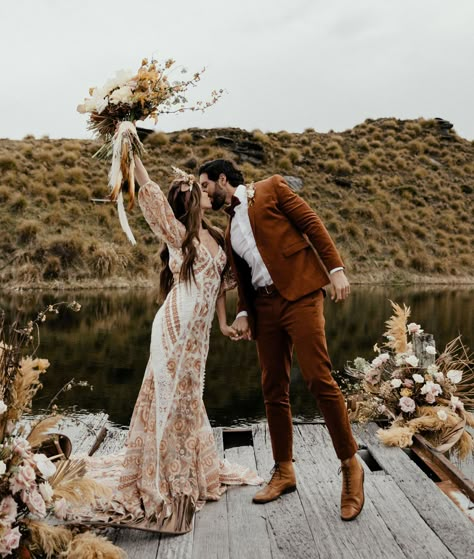 Rustic Vow Renewal Dress, Rust Wedding Suit Groom, Groom Burnt Orange Suit, Rust Colored Suit Wedding, Rust Groom Suit, Terracotta Suit Wedding, Terracotta Wedding Suit, Rust Wedding Suit, 5 Year Vow Renewal