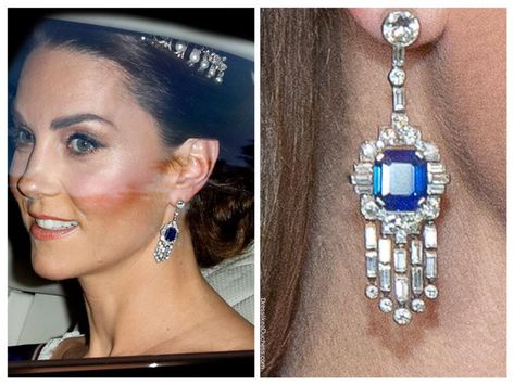 6 of Kate Middleton's Favorite Sapphire Jewelry Pieces - Dress Like A Duchess Kate Middleton Earrings, Kate Middleton Jewelry, Blue Slip Dress, Catherine Walker, Kate Middleton Outfits, Engagement Rings Princess, Ariana Grande Style, Middleton Style, William Kate