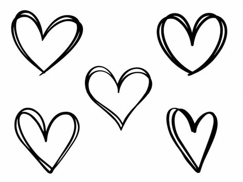 Drawing Hearts, Scribble Heart, Borboleta Tattoo, Emoji Svg, Simple Heart Tattoos, Doodle Heart, Hand Drawn Heart, Drawn Heart, Heart Stencil