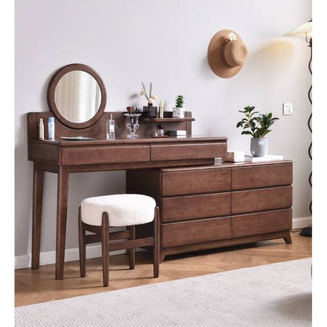 Natural wood bathroom vanity