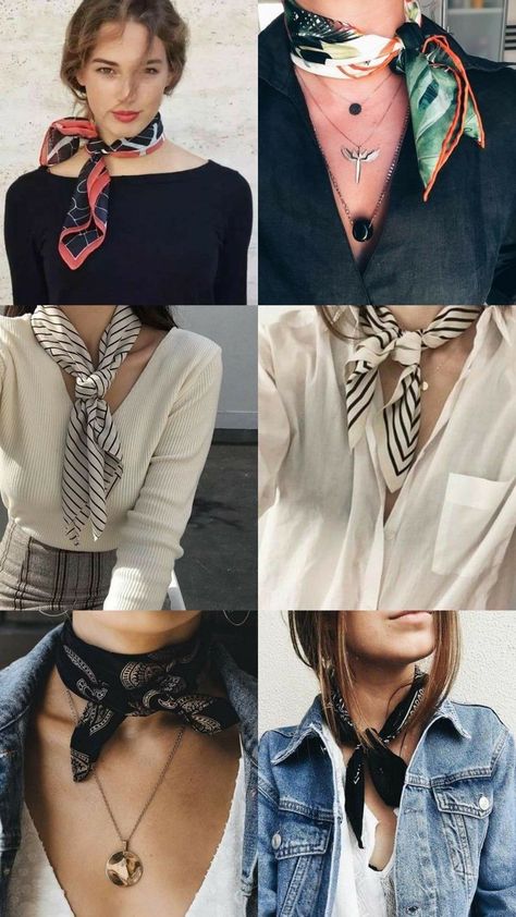 Neck Scarf Outfit, Scarf Wearing Styles, Hiking Fits, Ways To Wear A Scarf, How To Wear A Scarf, Scarf Outfit, Bandana Styles, Scarf Women Fashion, Elegante Casual