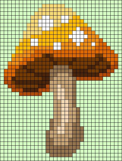 Alpha pattern #112895 | BraceletBook Alpha Patterns Crochet Mushroom, Pixel Art Pattern Design Geometric, Pixel Art Pattern Mushroom, Alpha Patterns Mushroom, Mushroom Grid Pattern, Perler Bead Patterns Mushroom, Tapestry Grid Patterns, Fall Alpha Patterns, Crochet Grid Patterns Charts