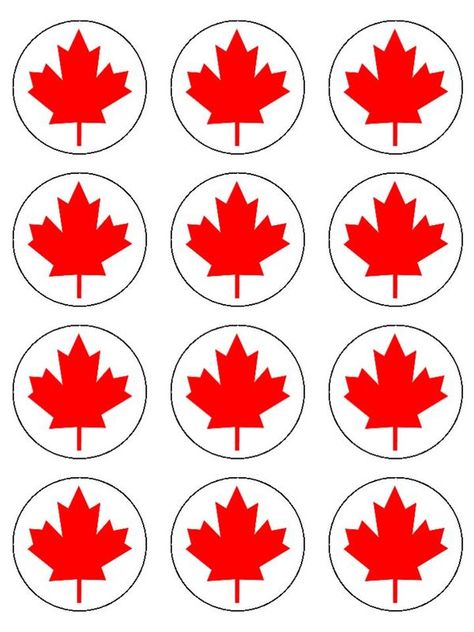 cupcake toppers/stickers Canada Printables, Canada Day Crafts, English Day, Barbie Cake, Delicious Donuts, Canada Day, Canada Flag, 3rd Birthday, Cupcake Toppers