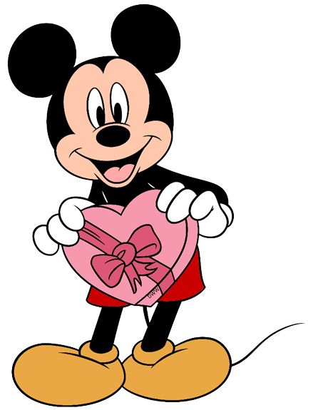 Clip art of Mickey Mouse holding a heart-shaped box of Valentine chocolates Mickey Valentines, Minnie Mouse Valentines, Minnie Mouse Drawing, Minnie Y Mickey Mouse, Valentines Day Drawing, Mickey Mouse Pins, Mickey Mouse Images, Mickey Silhouette, Mouse Drawing