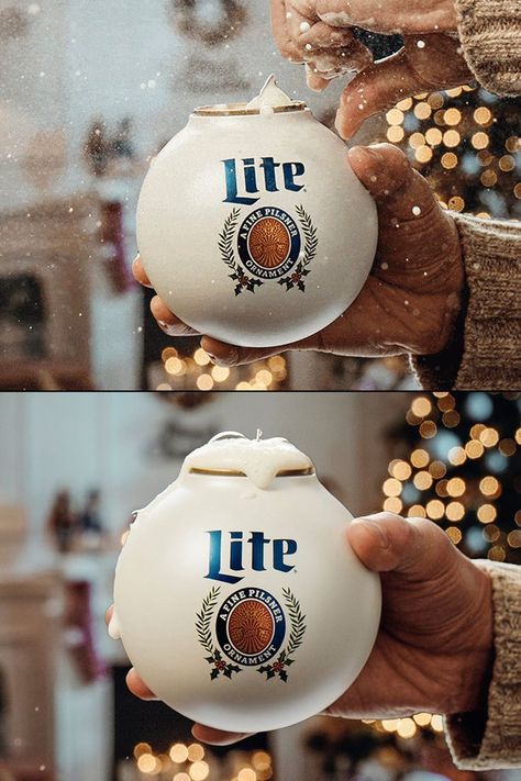 Beer Can Christmas Tree, Can Of Beer, Miller Lite, Pilsner, Beer Can, Holiday Ornaments, The Christmas, Holiday Party, Tree Ornaments