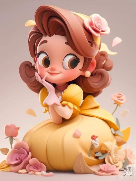 3d Princess, 3d Karakter, Disney Princess Artwork, Disney Princess Belle, Belle Disney, Princesa Disney, Princess Belle, Princess Cartoon, Pinturas Disney