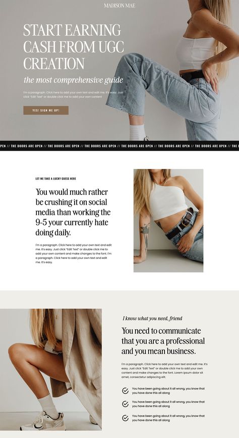 Coaching Sales Page, Website Sales Page, Sales Page Layout, Course Page Design, Course Sales Page Design, Sales Page Design Inspiration, Minimal Website Design Inspiration, Course Landing Page Design, Faq Page Design