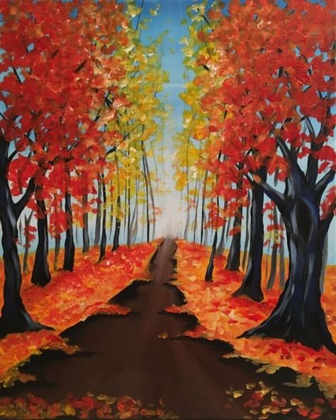 60 Easy Acrylic Painting Ideas for Beginners on Canvas – Artistic Haven Fall Landscape Drawing Easy, Painting Fall Trees, Fall Paintings On Canvas Easy, Acrylic Painting Images, Acrylic Painting Ideas For Beginners, Fall Paintings, Easy Acrylic Painting Ideas, Acrylic Portrait Painting, Painting Ideas Easy