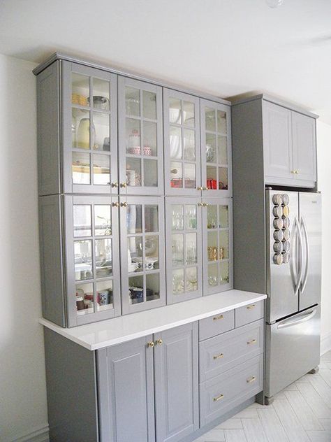 Ikea Sektion Cabinets, Brooklyn Kitchen, Ikea Kitchens, Kitchen Ikea, Ikea Decor, Decor Ikea, Gray Cabinets, Ikea Cabinets, Diy Kitchen Storage