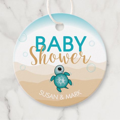 Sea Turtle Theme Baby Shower Circle Tag - sea turtle party gifts Sea Turtle Birthday Party, Sea Turtle Party, Sea Turtle Birthday, Turtle Birthday Party, Turtle Baby Shower, Turtle Theme, Turtle Birthday, Turtle Party, Baby Turtles