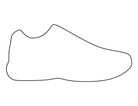 Shoe pattern. Use the printable outline for crafts, creating stencils, scrapbooking, and more. Free PDF template to download and print at http://patternuniverse.com/download/shoe-pattern/ Jordan Shoe Template Printable, Design A Shoe Template, Croc Shoe Template Printable, Blank Shoe Template, Sneaker Template Free Printable, Shoe Template Printable Pattern, Shoe Sketch Design, Shoe Design Template, Shoe Pattern Template