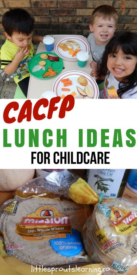 CACFP Lunch Ideas for Childcare Could you use some inspiration in coming up with new lunch ideas for the new CACFP meal requirements coming up in October, 2017? Check this out! Daycare Menu Ideas, Daycare Lunch Menu, New Lunch Ideas, Daycare Lunch Ideas, Daycare Meals, Clean Eating Kids, Preschool Lunch, Starting A Daycare, Daycare Menu