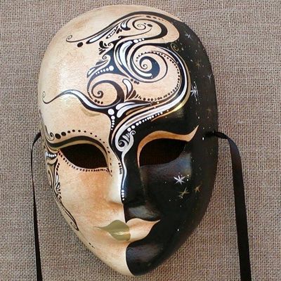 Volto Mask, Masquarade Mask, The Mask Costume, Venetian Masquerade Masks, Ceramic Mask, Venice Mask, Venetian Carnival Masks, Mask Painting, Wall Mask