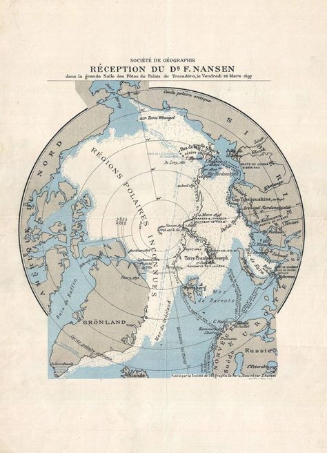 Celebrating the North Polar voyage of Fridtjof Nansen Explorer Illustration, North Pole Map, Fridtjof Nansen, Polar Exploration, Arctic Explorer, Arctic Explorers, Around The World In 80 Days, Old Maps, Antique Maps