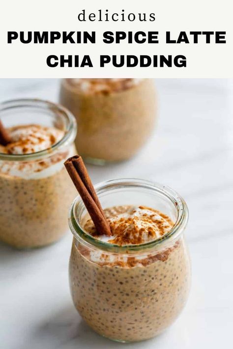 This pumpkin spice latte chia pudding recipe is packed with fall flavours you love in a traditional pumpkin spice latte. A combination of almond milk and coconut milk makes it delicious and creamy. This recipe is easy to make and naturally vegan, gluten-free and refined sugar-free. Pumpkin Chia Pudding, Gluten Free Pumpkin Recipes, Chia Pudding Recipe, Chia Recipe, Pumpkin Recipes Healthy, Pumpkin Recipes Easy, Traditional Pumpkin, Homemade Almond Milk, Chia Pudding Recipes