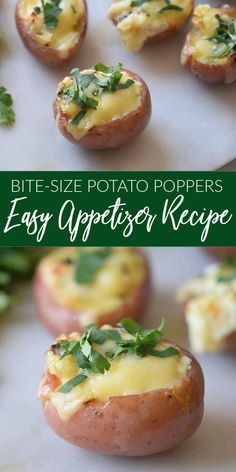 Potato Poppers, Bite Size Appetizers Easy, Potato Appetizers, Bite Size Food, Poppers Recipe, Fall Appetizers, Bite Size Appetizers, Potato Bites, Appetizer Bites