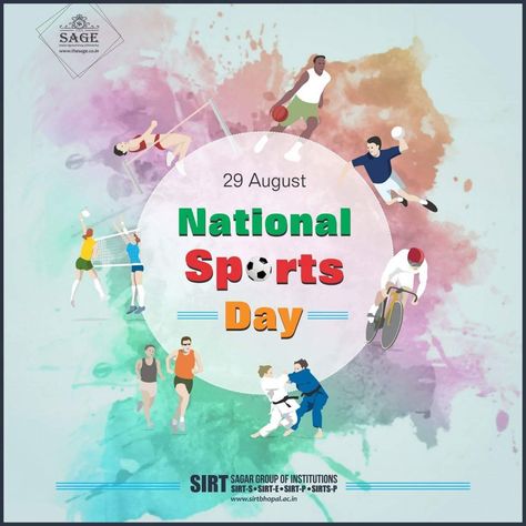 National Sports Day Poster, Sports Day Poster, Easy English Grammar, Advertising Campaign Design, National Sports Day, Mehendi Decor Ideas, Dental Logo, Poster Drawing, Sports Day