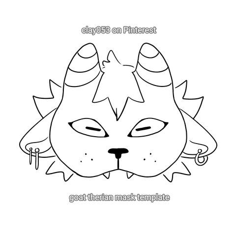 I am not a therian myself but love em. you guys are awesome :) Therian Mask Drawing Base, Therian Mask Template Printable, Therian Mask Base Template, Therian Mask Designs, Therian Mask Drawing, Therian Mask Base Drawing, Goat Therian Mask, Therian Mask Ideas Cat Base, Therian Mask Template