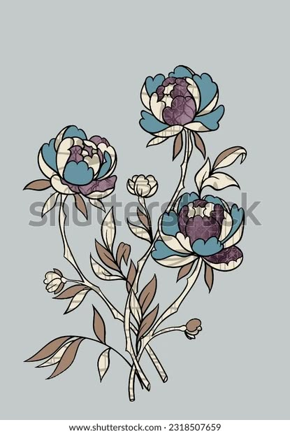 Illustration Flower Motif Art Design Beautiful Stock Illustration 2318507659 | Shutterstock Flowers Bunch, Single Flowers, Stencils Online, Bold Flowers, Illustration Flower, Chinese Flower, Botanical Flower Art, Shutter Stock, Flower Bunch