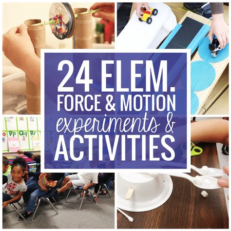 Science Fair Projects For Elementary, Motion Experiments, Force Activities, Motion Activities, Force And Motion, Fair Projects, Simple Machines, Science Fair Projects, Elementary Science