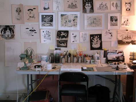 j Comic Artist Workspace, Home Animation Studio, Comic Artist Studio, Animation Studio Workspaces, Comic Artist Aesthetic, Digital Artist Aesthetic, Comic Studio, Projects To Do At Home, Designer Desk