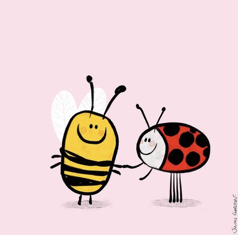 Children's Illustration, Bee Art, Oui Oui, Love Bugs, 귀여운 동물, Doodle Art, Easy Drawings, Cute Wallpapers, Art For Kids